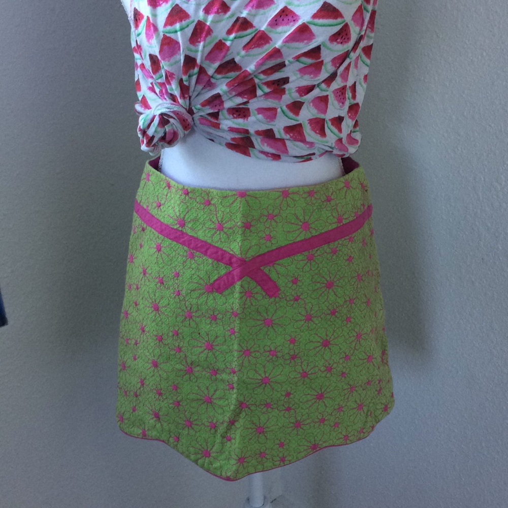 Nanette Lepore floral green and pink skirt